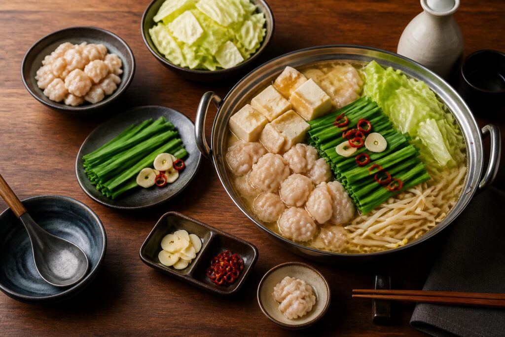 もつ鍋を家庭用で作るための食材は何が必要？